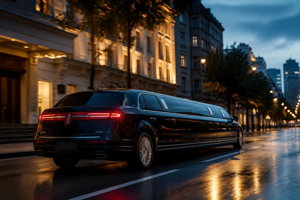 Passengers reviewing a limousine booking itinerary before departure