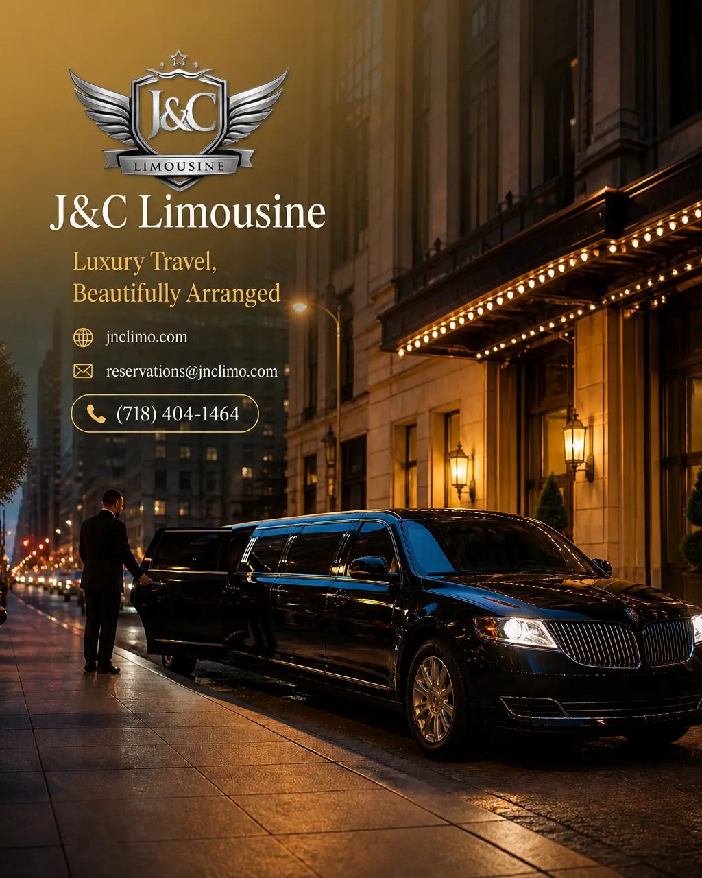 Black Lincoln MKT stretch limousine waiting on a Manhattan street for a chauffeured ride