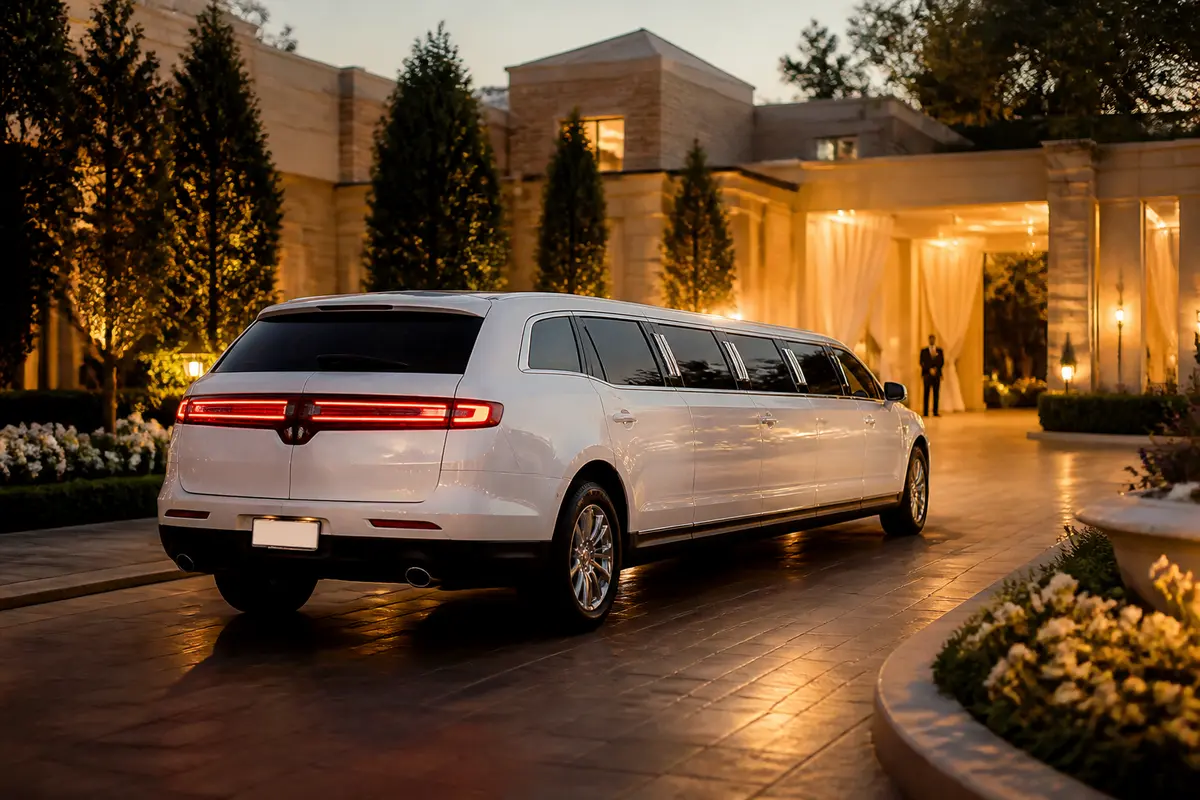 Professional chauffeur standing beside a clean luxury vehicle